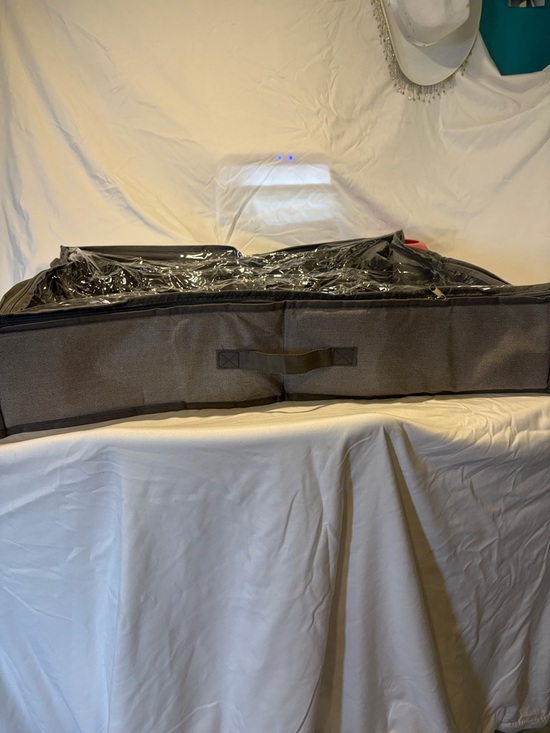 Other - Large Gray Fabric Travel or Storage Bag with Clear Plastic Top